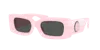 Versace Medusa Rectangle Plastic Sunglasses In Dark Grey