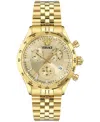 Versace Unisex Swiss Chronograph Hellenyium Gold Ion Plated Bracelet Watch 40mm In Gold