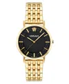 VERSACE UNISEX SWISS GOLD ION PLATED STAINLESS STEEL BRACELET WATCH 40MM
