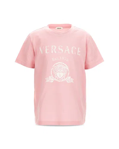 Versace Unisex Varsity Print Jersey Tee - Little Kid, Big Kid In Pink