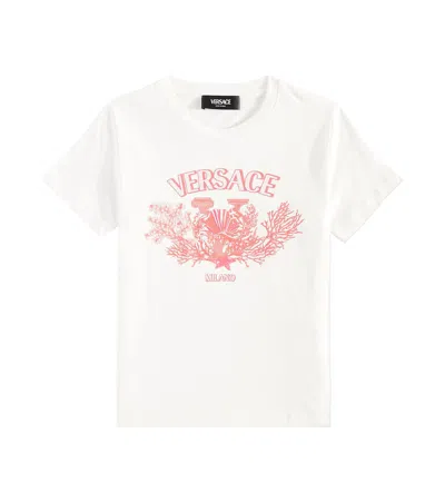 Versace Kids' Logo-print T-shirt In White
