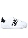 VERSACE VERSACE WHITE LEATHER SNEAKERS MAN