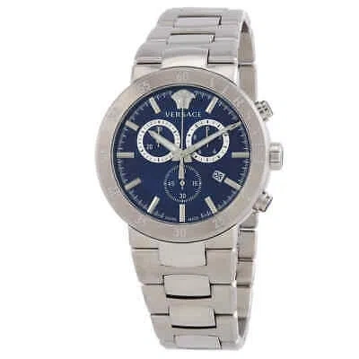 Pre-owned Versace Urban Mystique Chronograph Quartz Blue Dial Men's Watch Vepy00420
