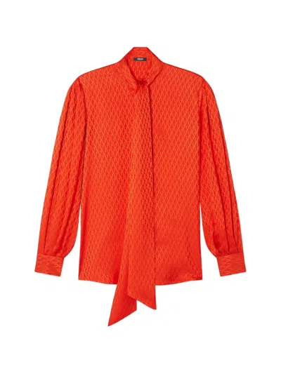 Versace V All-over Patterned Shirt In Orange