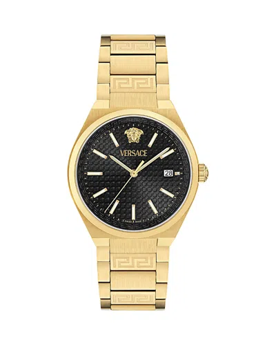 Versace V-auria Watch, 39mm In Black/gold