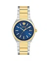 Versace V-auria Watch In Blue/two Tone