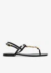 Versace 'medusa '95' Black Low Sandals With Logo Detail In Black