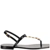 Versace 'medusa '95' Black Low Sandals With Logo Detail In Black
