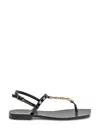 Versace 'medusa '95' Black Low Sandals With Logo Detail In Black- Gold