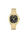 Versace V-chrono Square Bracelet Watch In Gold