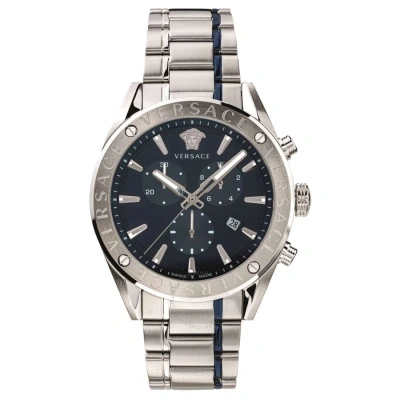 Versace V-chrono Chronograph Quartz Blue Dial Men's Watch Vehb00519