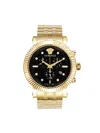 Versace V-chrono Classic Ip Yellow Gold Bracelet Watch/45mm