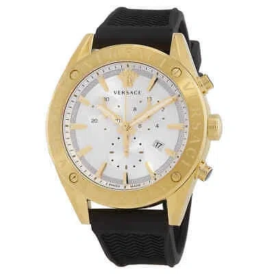 Pre-owned Versace V-chrono Quartz Silver Dial Men's Watch Vehb00219