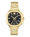 Versace V-chrono Square Bracelet Watch In Gold