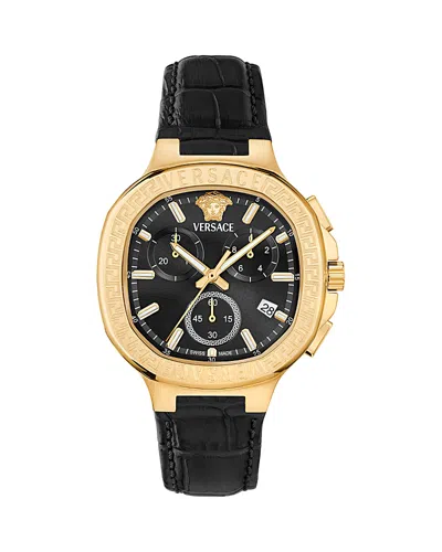 Versace V-chrono Square Chronograph, 40mm In Black/black