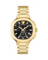 Versace V-chrono Square Bracelet Watch In Black/gold