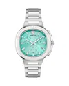 Versace V-chrono Square Chronograph, 40mm In Blue/silver