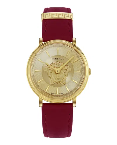 Versace V-circle Medusa Strap Watch In Gold