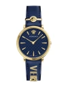 VERSACE VERSACE V-CIRCLE STRAP WATCH WOMAN WRIST WATCH GOLD SIZE - STAINLESS STEEL