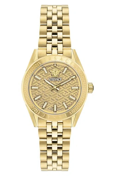 Versace V-code Bracelet Watch, 36mm In Gold