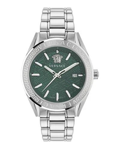 Versace V-code Bracelet Watch In Metallic