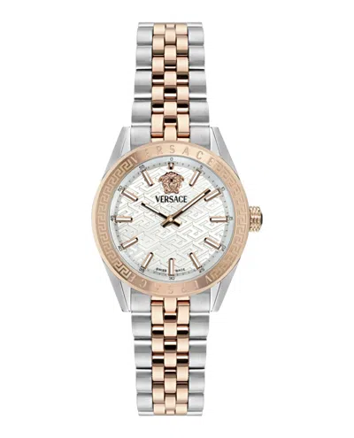 Versace V-code Bracelet Watch In Gold