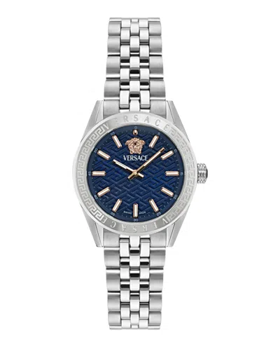 Versace V-code Bracelet Watch In White