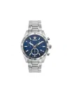 Versace V-code Chrono Bracelet Watch In Blue