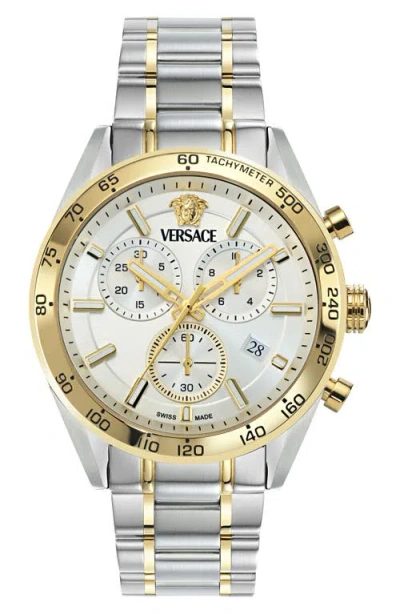Versace V-code Chronograph, 41mm In Two Tone