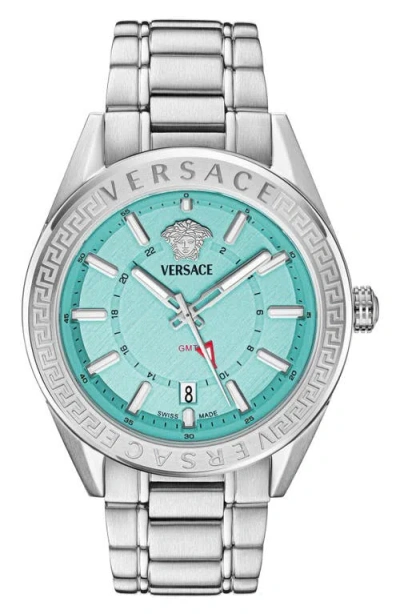 VERSACE VERSACE V-CODE GMT BRACELET WATCH, 42MM