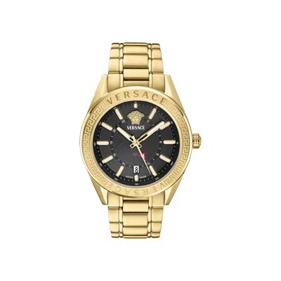 Pre-owned Versace V Code Gmt Bracelet Watch 'gold' | Men's Size Onesize