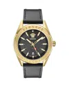 Versace V-code Gmt Watch, 42mm In Black/black