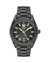 Versace Men's V-code Ip Black Stainless Steel Bracelet Watch, 42mm In Black/black
