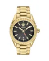 Versace V-code Gmt Watch, 42mm In Black/gold