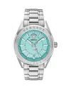 Versace V-code Gmt Watch, 42mm In Blue/silver