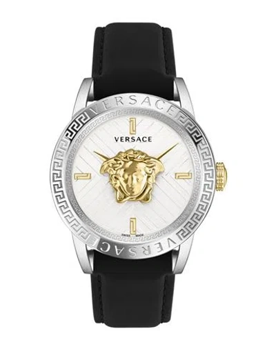 Versace V-code Strap Watch Man Wrist Watch Silver Size - Calfskin