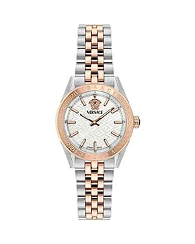 Versace V Code Watch, 36mm In Ip Two Tone Green