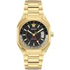Versace Men's Swiss Automatic V-contempo Gmt Gold Ion Plated Bracelet Watch 40x48mm In Ip Yellow Gold