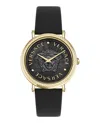 Versace V-dollar Leather Watch In Black