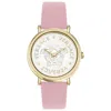 Versace V-dollar Leather Watch With Guilloche Dial In Pink