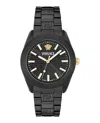 Versace V-dome Aluminum Bracelet Watch In Black