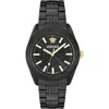 Versace V-dome Bracelet Watch, 42mm In Black