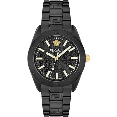 Versace V-dome Bracelet Watch, 42mm In Black