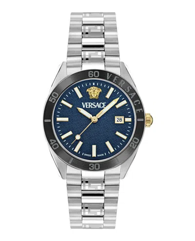 Versace V-dome Bracelet Watch In Metallic