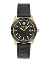 Versace V-dome Calf Leather Watch In Multi
