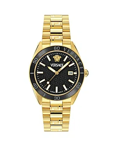 Versace V Dome Watch, 42mm In Gold