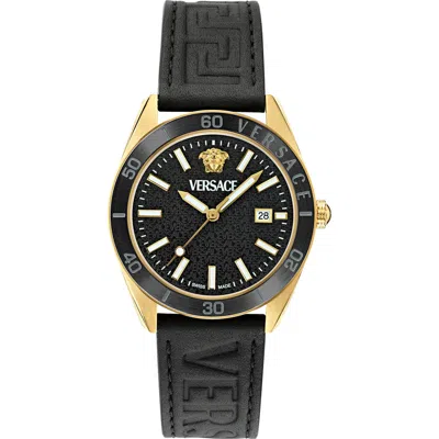 Versace V-dome Watch, 42mm In Ip Yellow Gold