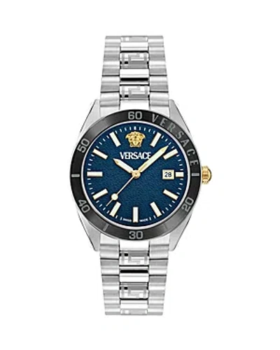 Versace V Dome Watch, 42mm In Blue