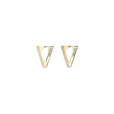 Versace V Drop Earrings In Gold