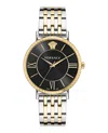 Versace V-eternal Bracelet Watch With Two-tone Case In Gold